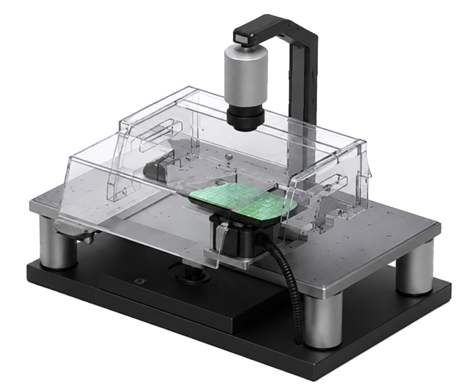 Right-angle thermal head integrated with a semiconductor probe station