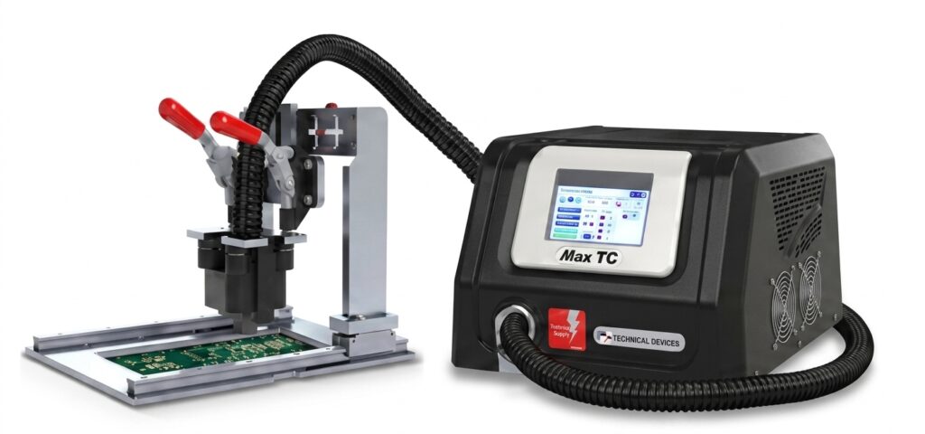 ATE / load board setup with toggle-based direct thermal contact