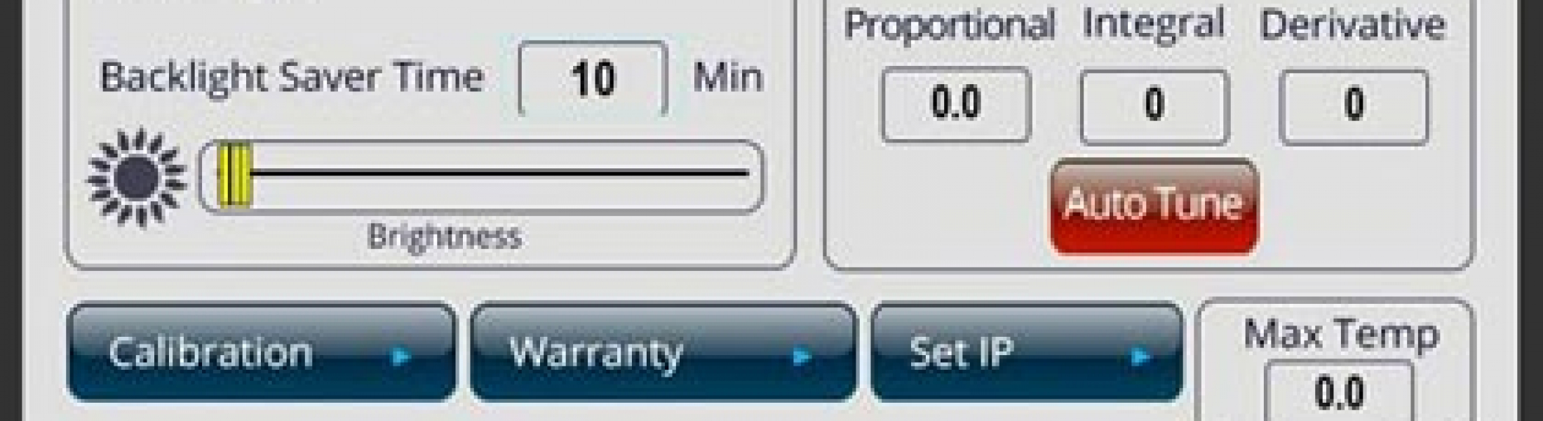 MaxTC Temperature Forcing System Settings Interface | Mechanical ...